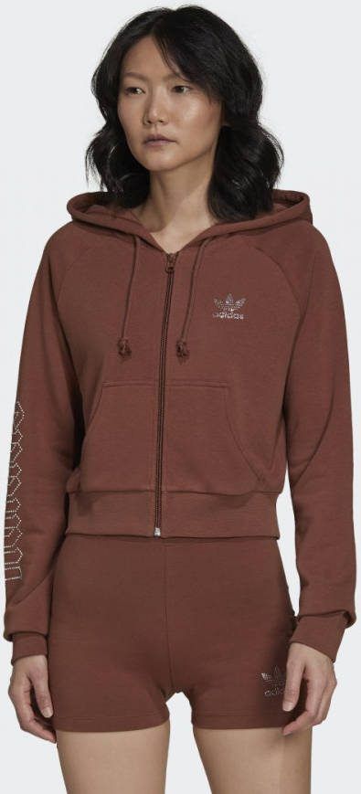 adidas Cropped Originals Track Top Step Into You Dames Track Tops Brown 70% Katoen, 30% Polyester