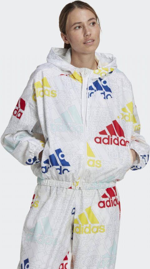 Adidas Essentials Multi colored Logo Windbreaker Dames Jackets
