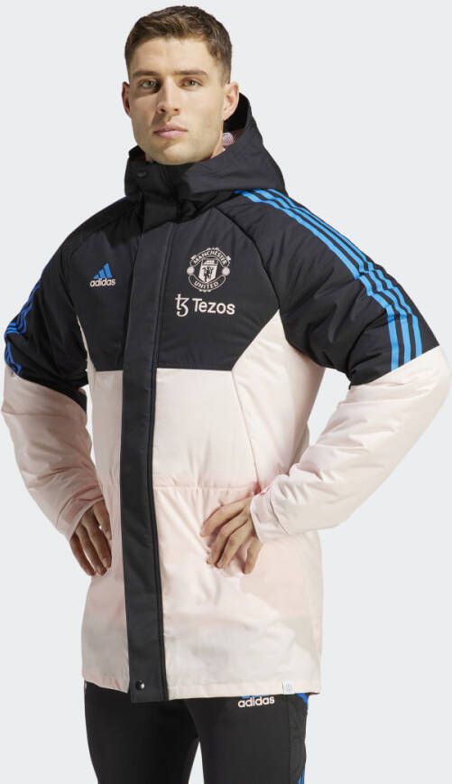 adidas Manchester United Winterjas Condivo 22 Stadion Parka Zwart/Roze/Blauw