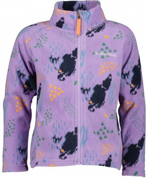 Didriksons Kid's Monte Printed Full Zip 8 Fleecevest purper