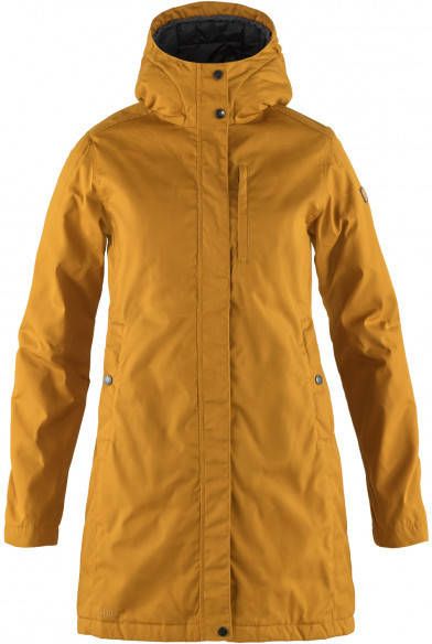 Fjällräven Women's Kiruna Padded Parka Lange jas, bruin/oranje