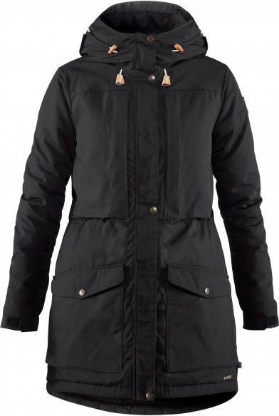 Fjällräven Women's Singi Wool Padded Parka Lange jas, zwart