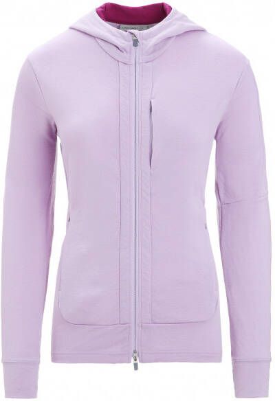 Icebreaker Women's Quantum III L/S Zip Hood Merinovest, purper