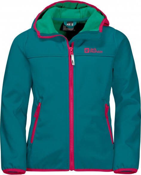 Jack Wolfskin Kid's Fourwinds Jacket Softshelljack turkoois