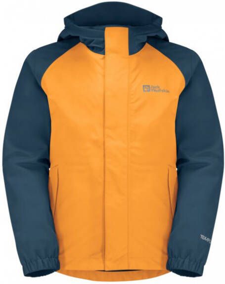 Jack Wolfskin Kid's Tucan Jacket Regenjas oranje/blauw
