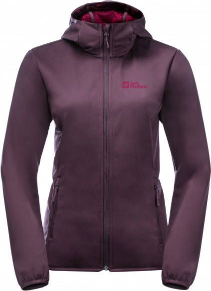 Jack Wolfskin Women's Windhain Hoody Softshelljack, purper