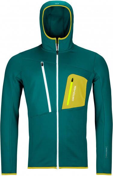Ortovox Fleece Grid Hoody Fleecevest, turkoois