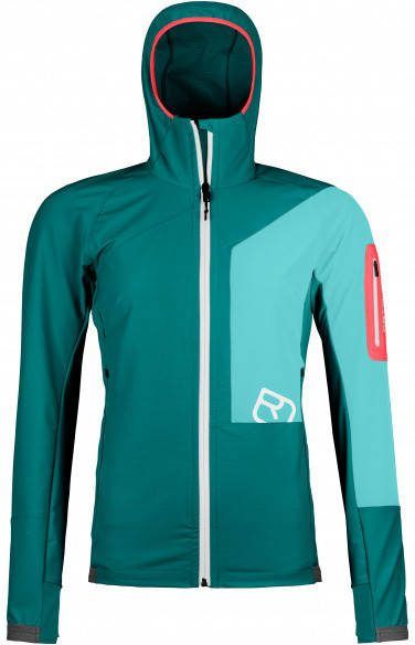 Ortovox Women's Berrino Hooded Jacket Softshelljack, turkoois
