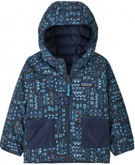 Patagonia Baby's Reversible Down Sweater Hoody Donsjack Months, blauw
