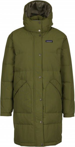 Patagonia Women's Downdrift Parka Lange jas, olijfgroen