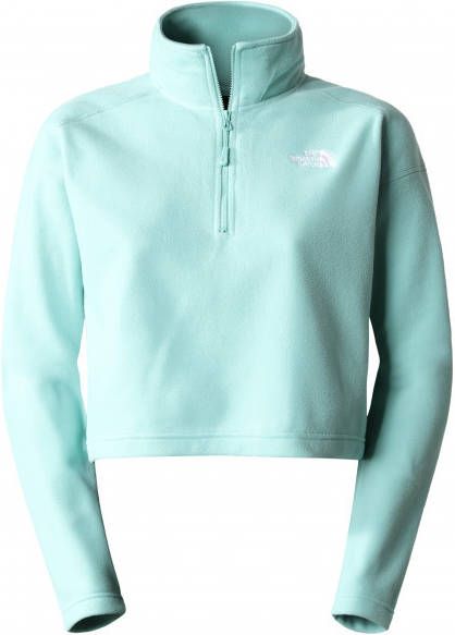 The North Face Women's 100 Glacier Cropped ¼ Zip Fleecetrui, turkoois/blauw