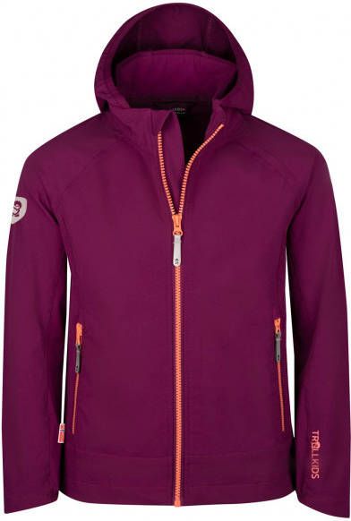 Trollkids Girl's Kvalvika Jacket Softshelljack purper