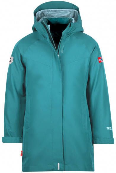Trollkids Girl's Senja 3in1 Coat Lange jas turkoois