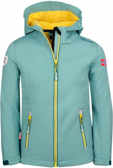 Trollkids Girl's Trollfjord Jacket Softshelljack turkoois