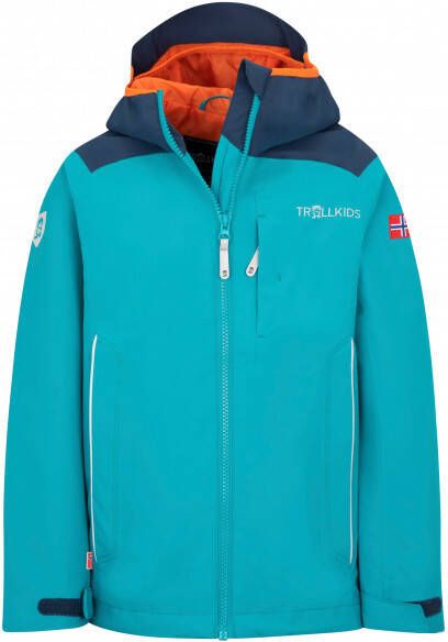 Trollkids Kids Bergen Jacket Regenjas turkoois