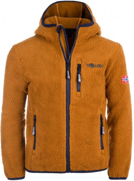 Trollkids Kid's Mandal Jacket Fleecevest bruin/oranje
