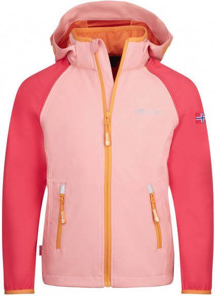 Trollkids Kids Rondane Zip Off Jacket XT Softshelljack roze