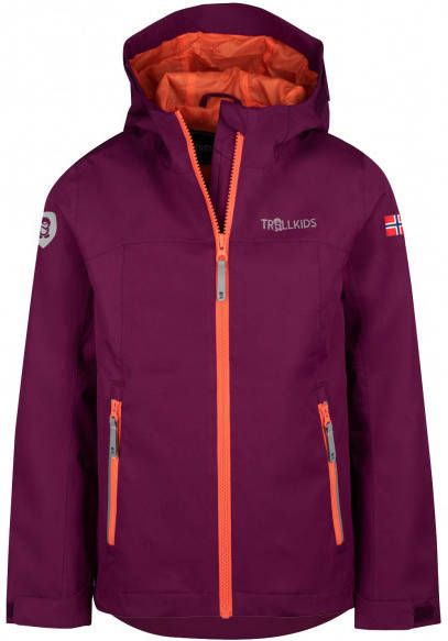 Trollkids Kid's Telemark Jacket Regenjas purper