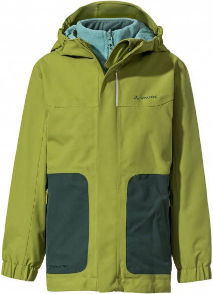 Vaude Kid's Campfire 3in1 Jacket IV 3 in 1 jas/116, olijfgroen