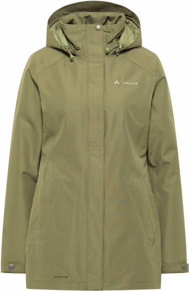 Vaude Women's Jalama Coat Lange jas olijfgroen