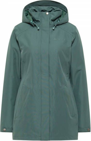 Vaude Women's Jalama Coat Lange jas olijfgroen/turkoois