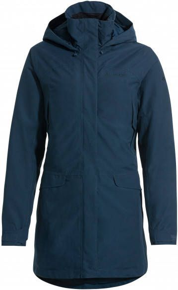 Vaude Women's Skomer Wool Parka Lange jas blauw