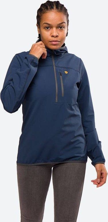 Fjä, llrä, ven Bergtagen Stretch Half Zip Anorak Jas Dames Marineblauw