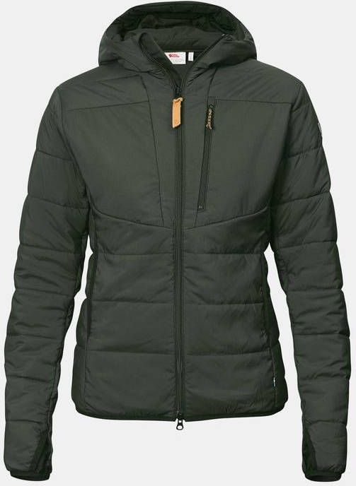 Fjä, llrä, ven Keb Padded Hoodie Jas Dames Donkerkaki