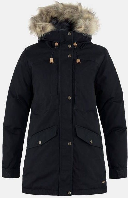 Fjä, llrä, ven Singi Down Parka Dames Zwart
