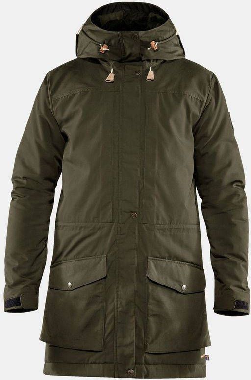 Fjä, llrä, ven Singi Wool Padded Parka Donkerkaki