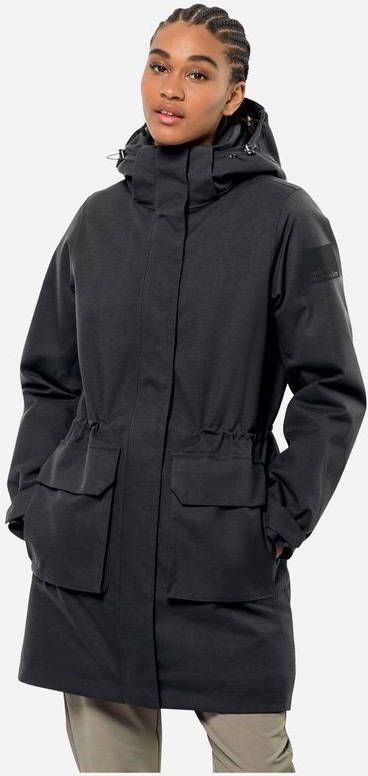 Jack Wolfskin Fierce Wind Dames Parka Zwart