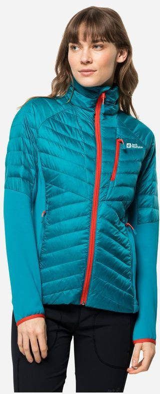 Jack Wolfskin Nebelhorn Hybride Dames Donsjas Blauw