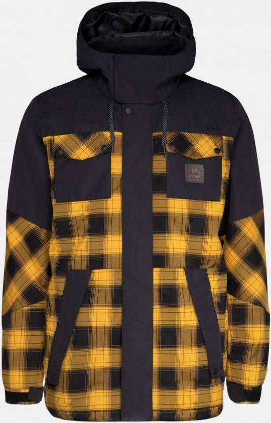 Protest ski jack Fox donkergeel/zwart