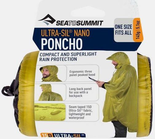 Merkloos Sea To Summit Poncho 15d One Size Nylon Geel