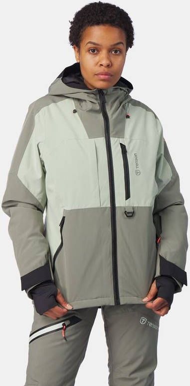 TENSON orbit ski jas grijs/groen dames