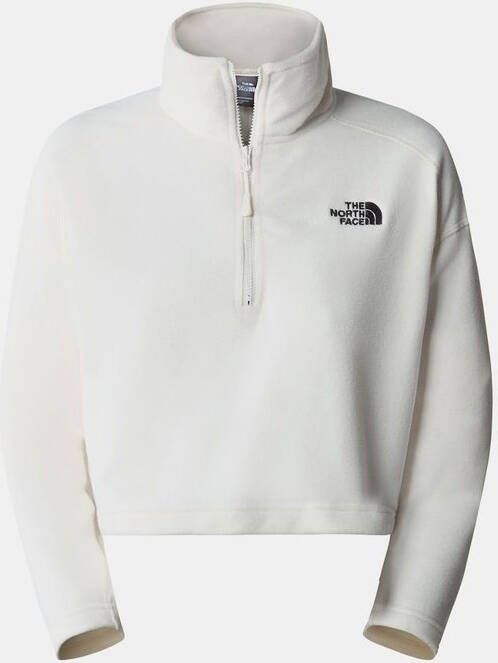 The North Face 100 Glacier Cropped 1/4 zip Fleece Dames Wit