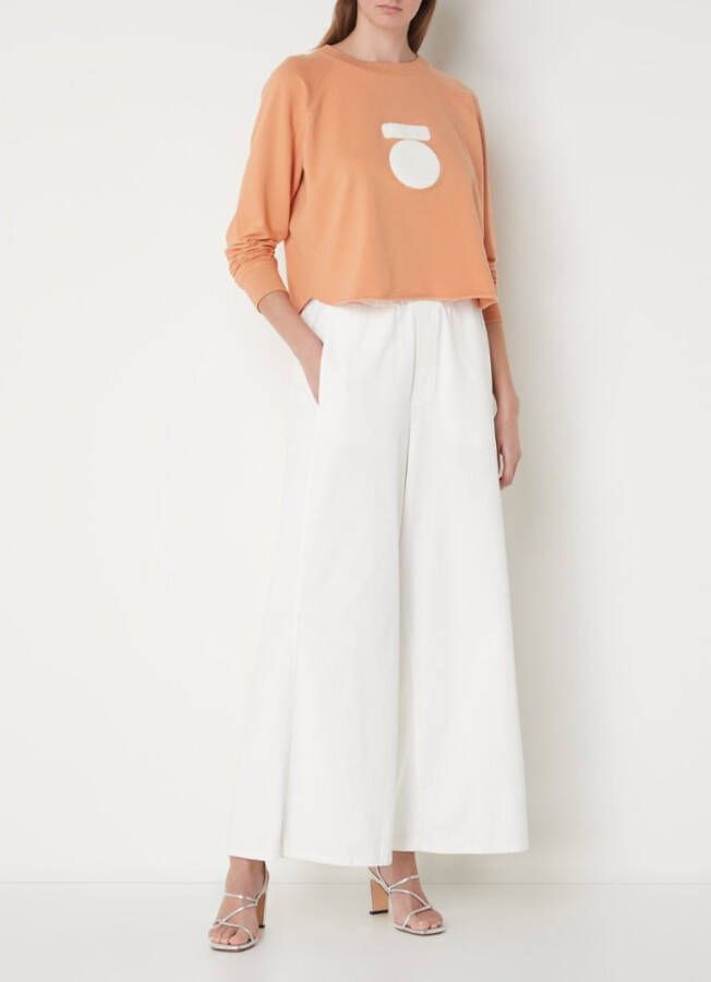 10DAYS Cropped sweater in biologische katoenblend met teddy logoprint