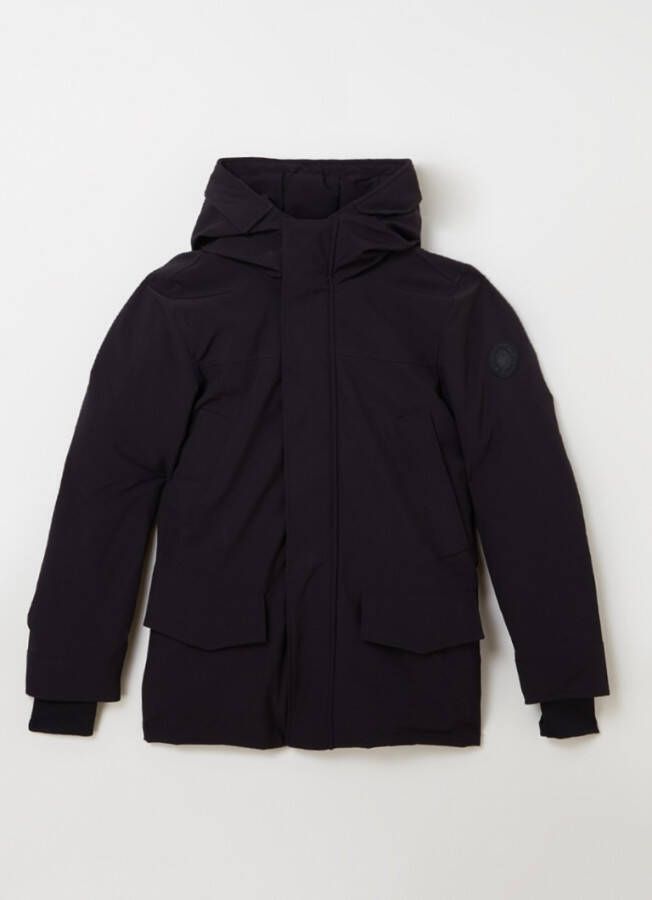 Airforce Softshell parka met capuchon en merkembleem