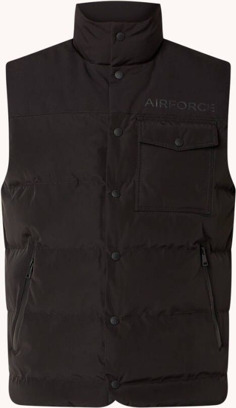 Airforce Vail gewatteerde bodywarmer met front en backprint