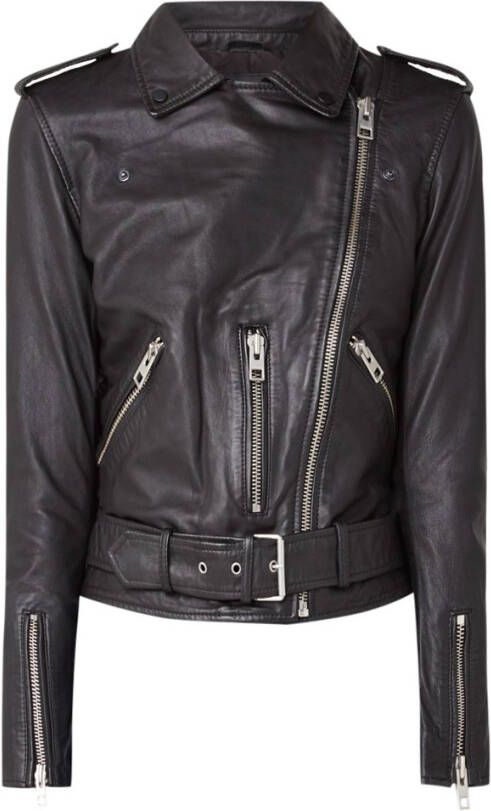 AllSaints Balfern bikerjack van schapenleer