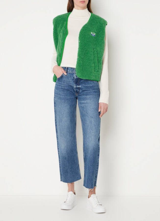 American vintage Teddy gilet met logo