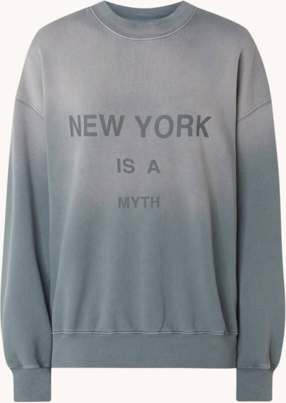 Anine Bing Jaci Myth NY oversized sweater van biologisch katoen met print