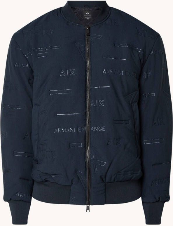 Armani Exchange Bomberjack met logoprint en opstaande kraag
