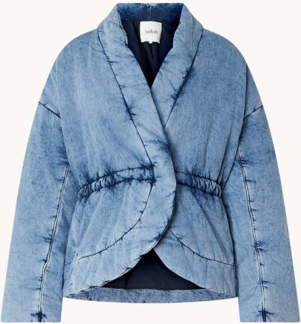 BA&SH Caly gewatteerd jacket van denim met steekzakken