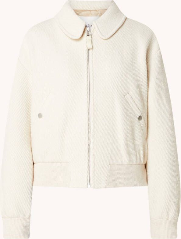 BA&SH Verlaine cropped bomberjack in wolblend