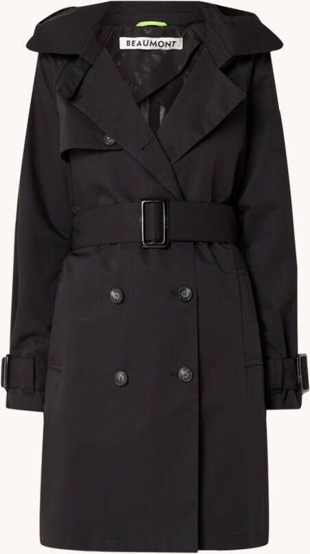 Beaumont Double breasted trenchcoat met steekzakken en strikceintuur