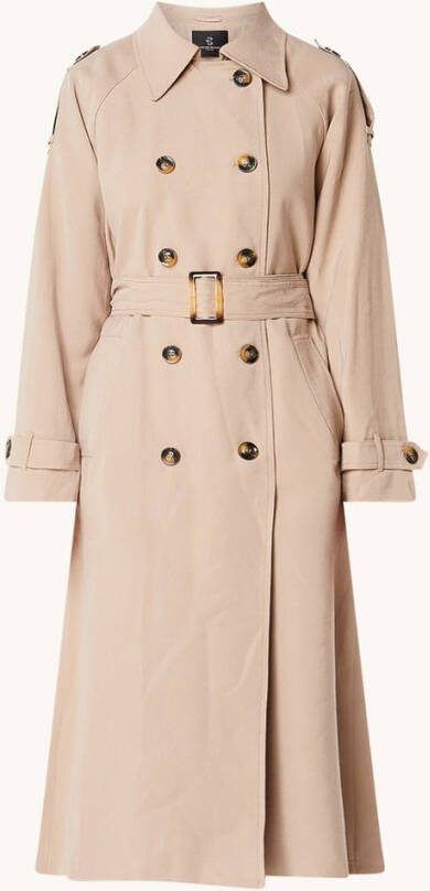 Bruuns Bazaar Adelen double breasted trenchcoat met ceintuur