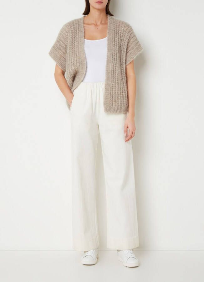 by-bar by bar Anna grofgebreid openvallend vest in alpaca wolblend