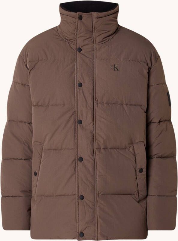 Calvin Klein Badge oversized puffer jas met capuchon