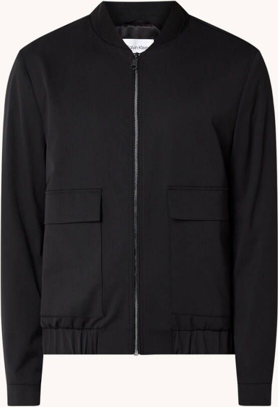 Calvin Klein Bomberjack in wolblend met klepzakken